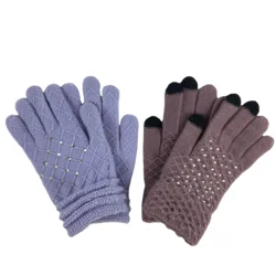 2021 теплые вязаные оригинальные Акриловые Алмазные Блестки зимние Волшебные варежки для сенсорного экрана для женщин