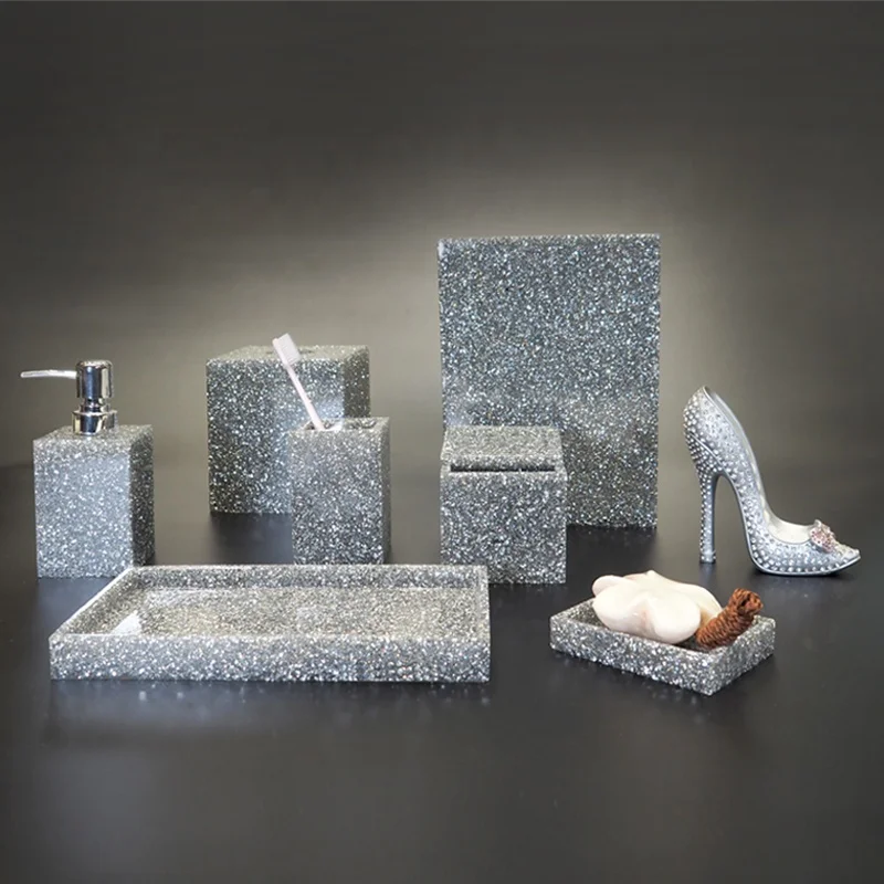 Hot products to sell online Luxury diamond bathroom accessories set for Home and hotel, decorate items