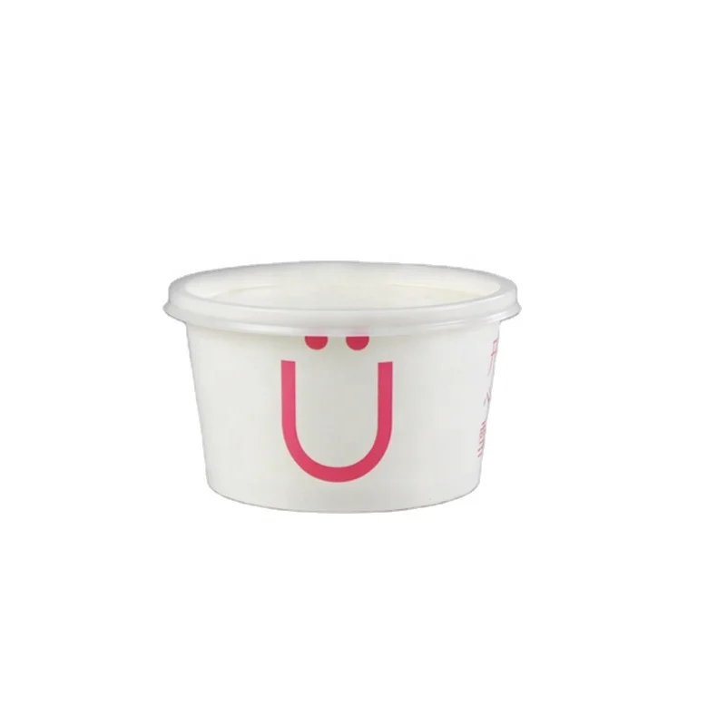 hot selling biodegradable container disposable ice cream paper cup with lid