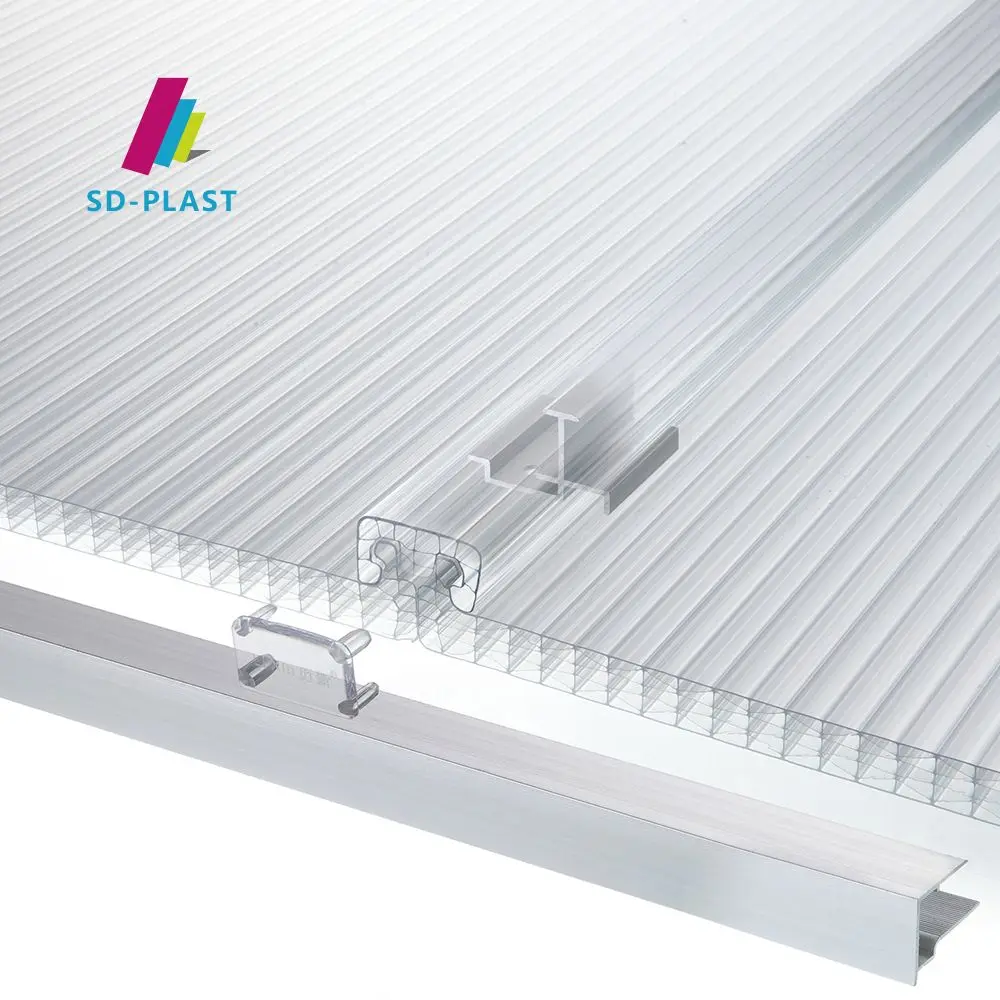 6mm 8mm 10mm 4-wall R-Structure Thick Polycarbonate Sheet Color Polycarbonate Standing Seam System Polycarbonate Roofing Sheet