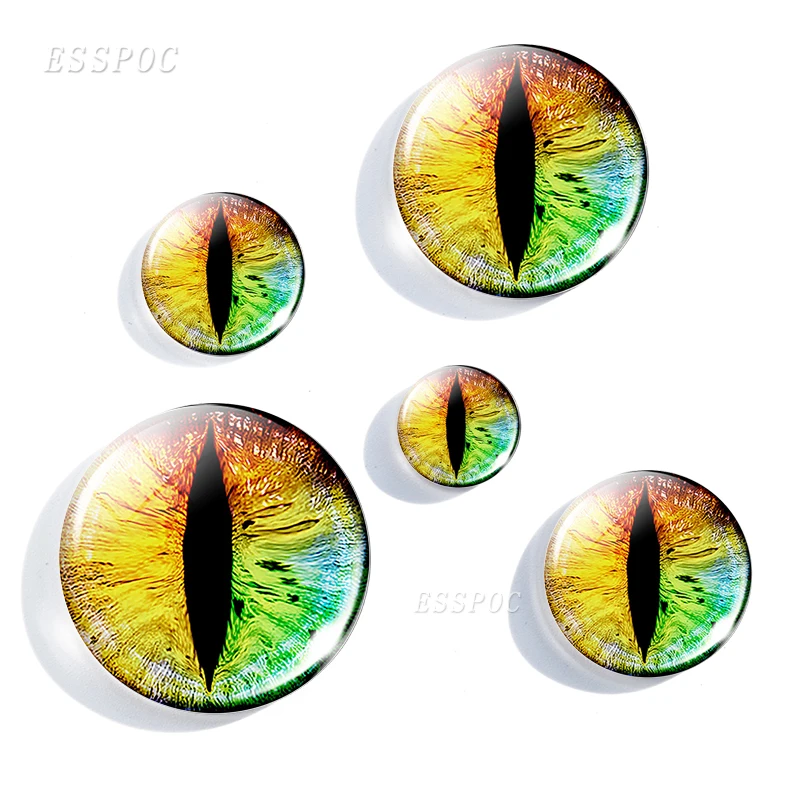 12MM/16MM/20MM/25MM/30MM DIY Glass Cabochon Evil Dragon Eyes Pendant Jewelry Findings Craft Supplies Creative Accessories