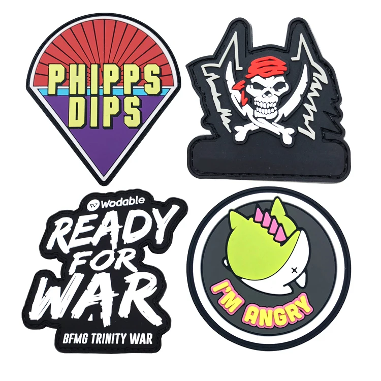 Wholesale PVC Patch Custom Rubber Embossed 3D PVC Logo Label Soft Rubber Patch