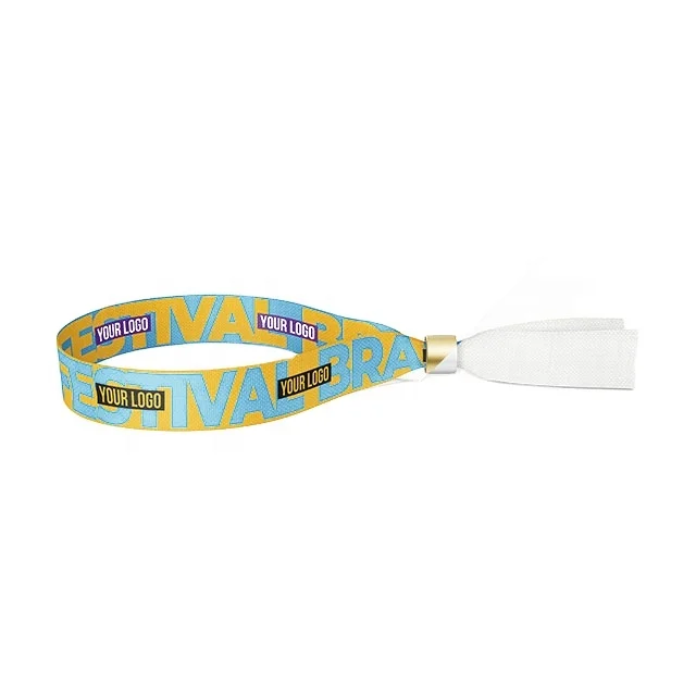 Tie Dye Fabric Wristbands Woven For Celebration Event Silk Wrist Cloth Wristband For Festival Events Bracelet