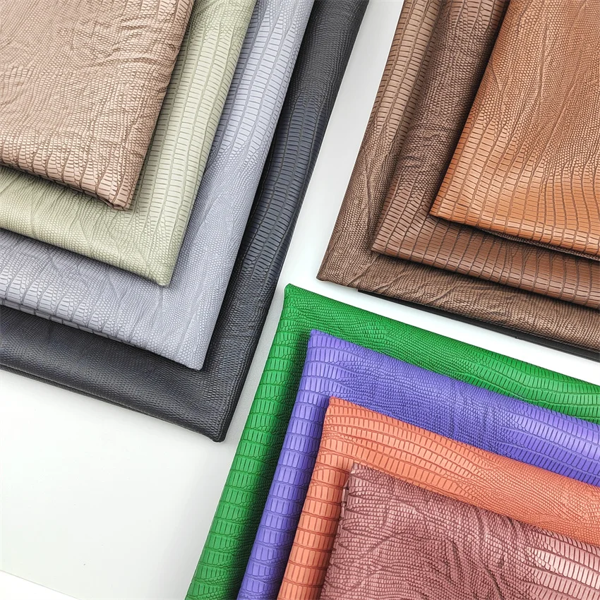 Two Tone colors Lizard Skin snake PVC  Faux Leather Fabric Artificial Leather  for handbags phone cases Pack waterproof