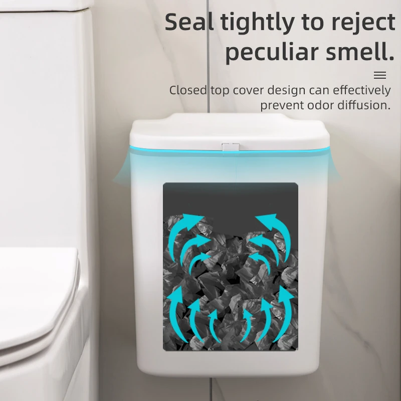 Household Kitchen Cabinet Door Hanging Trash Can Waste Storage Bucket