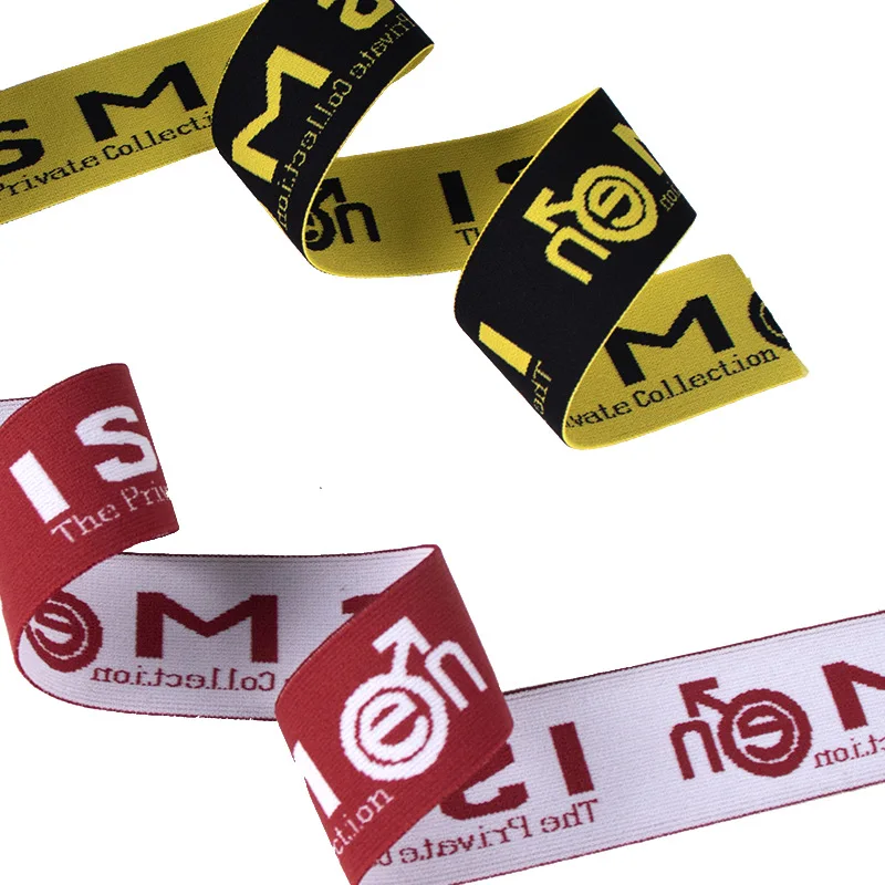 OEM Personal Customization Jacquard Elastic Band Stretchy Jacquard Webbing Woven Spandex Rubber Webbing For Men Boxers Underwear