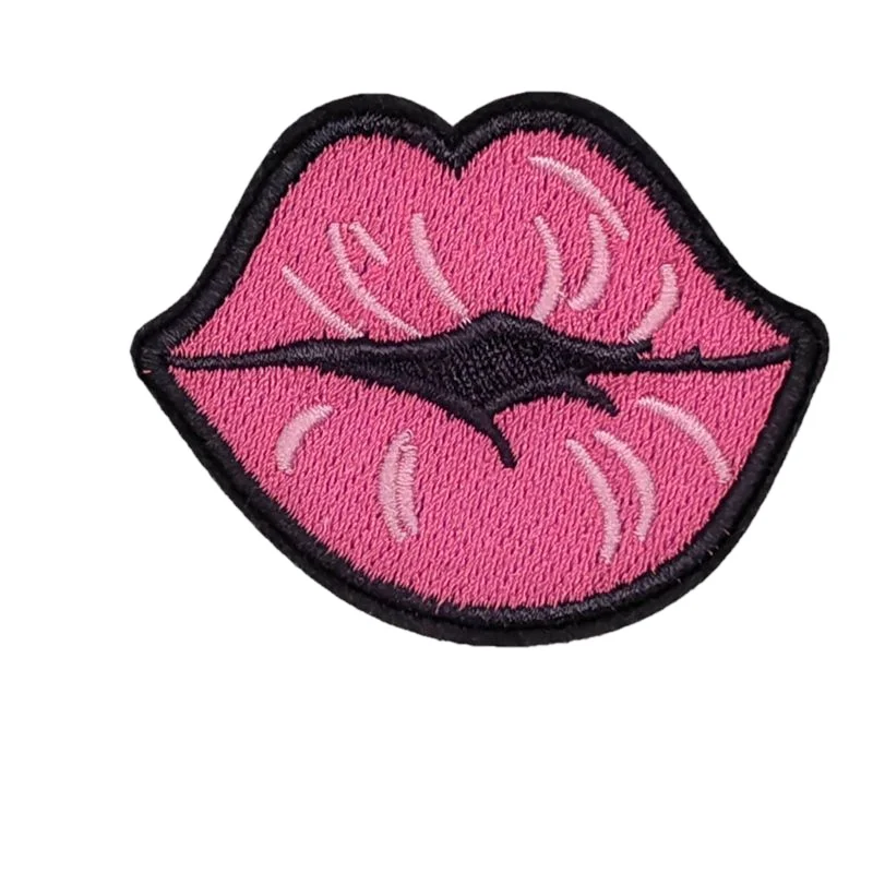 Many small lipstick design iron embroidery patches for kids clothing applique