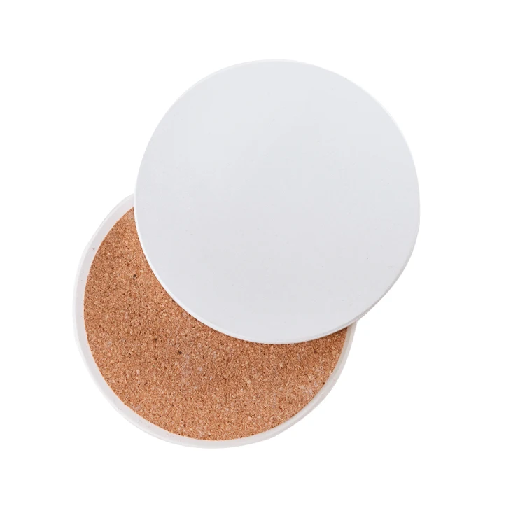 Sublimation Round Ceramic Coaster with Cork