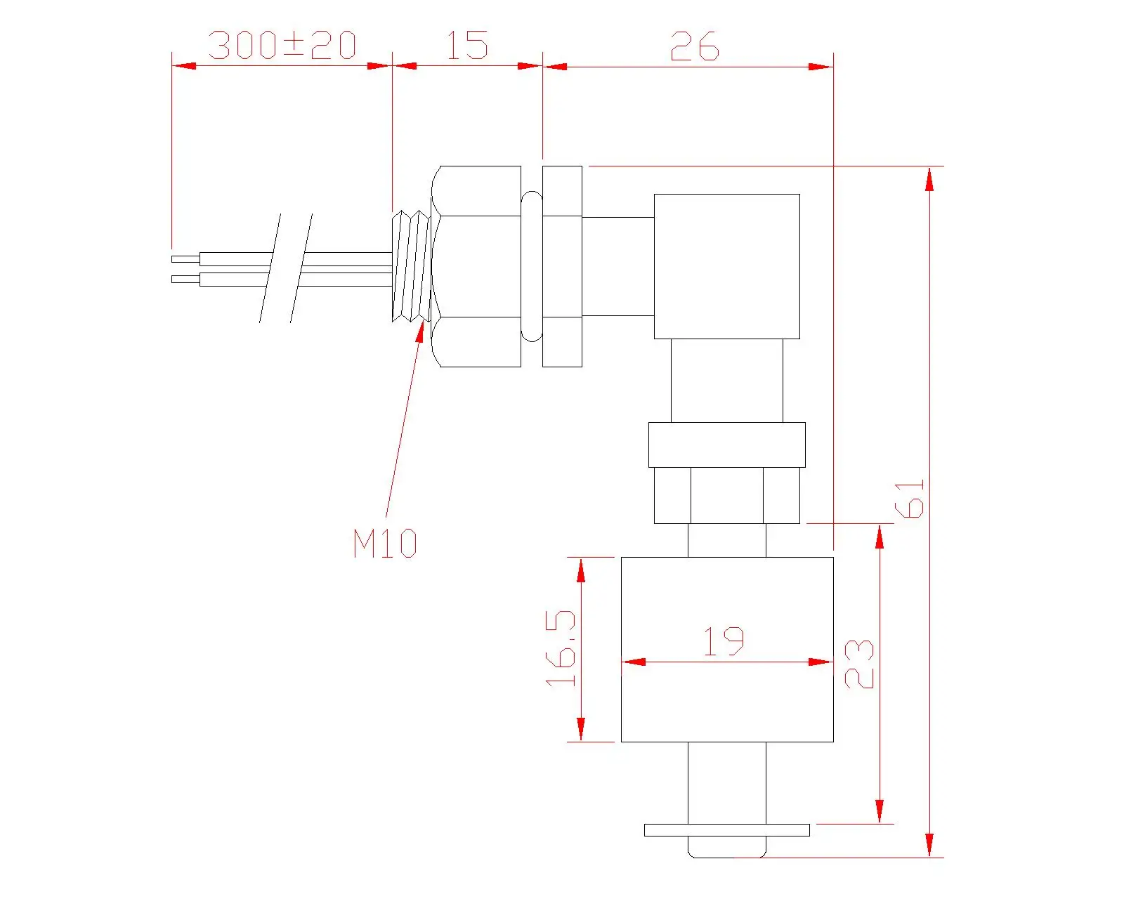 PP float level switch water tank level sensor  LLS-HP60