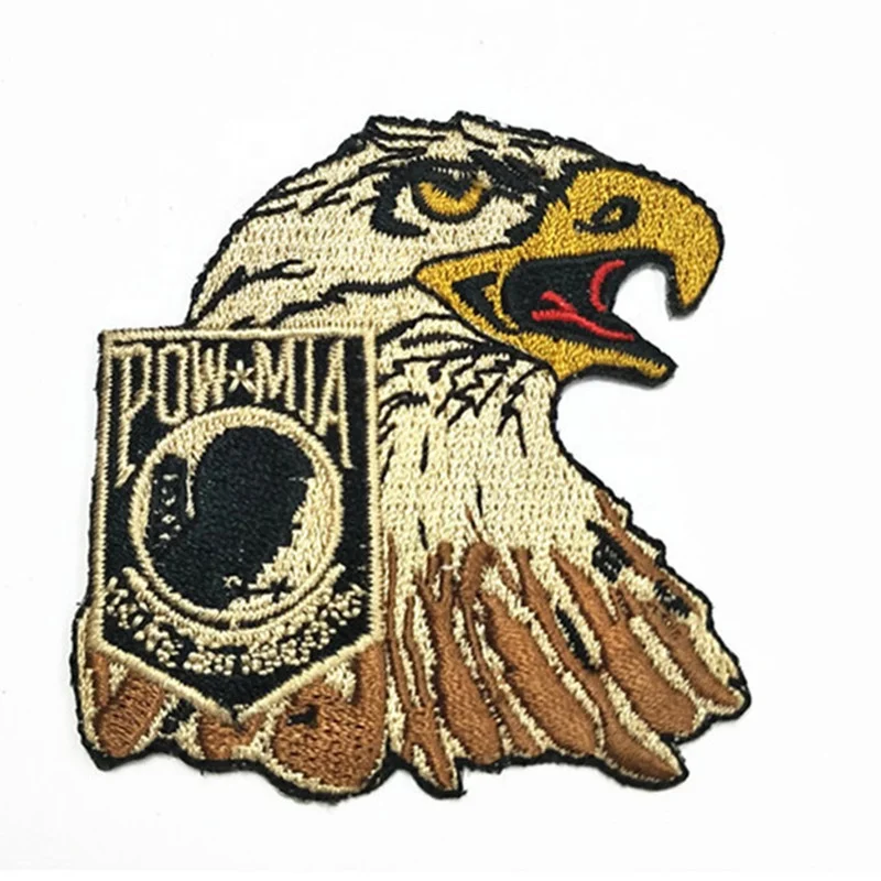 Embroidery Customized  Eagle Logo Patches High Quality Iron On Backing Patch
