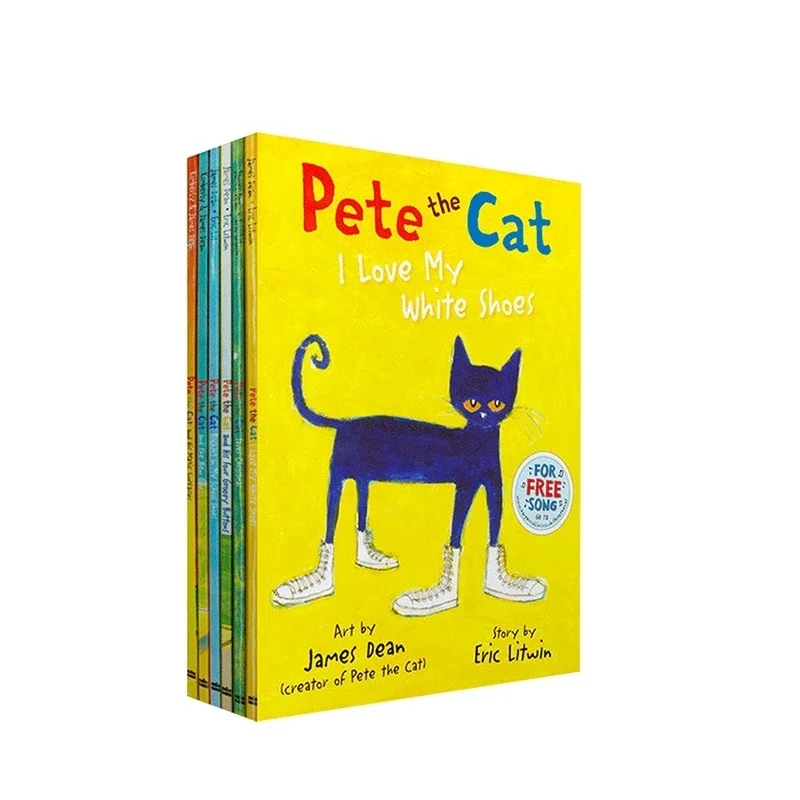  12 Book/Set I Can Read The Pete Cat English Picture Story Book Educactional Toys For Children Pocket Reading