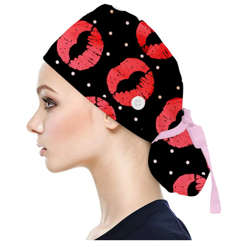 Vadulyer operating room hat printing medical surgical hat sweat-absorbent pet hospital doctor work hat nursing scrubs cap