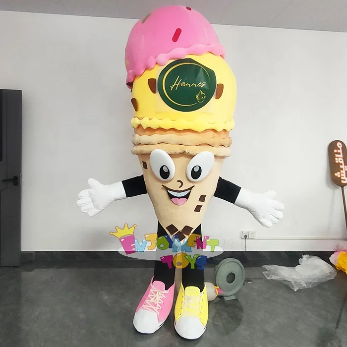 Guangzhou Enjoyment CE Holiday Cartoon Doll Inflatable Ice-cream Mascot Inflatable Cartoon Character Costume