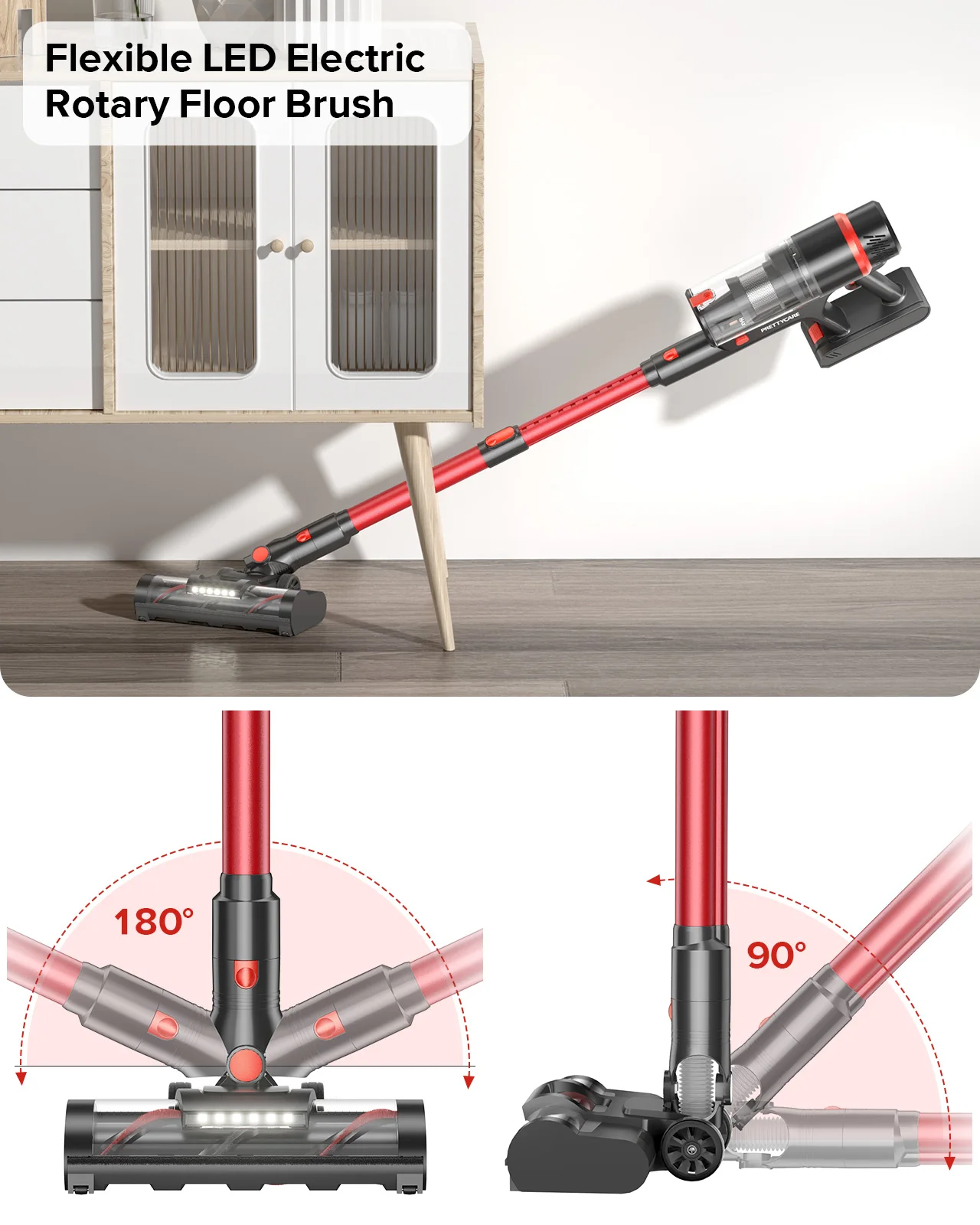 PRETTYCARE Wireless Handheld Vacuum Cleaner Home Portable Household Cordless Stick Vacuum Cleaners