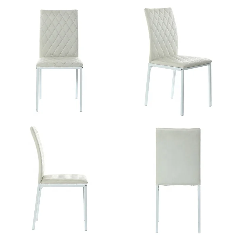 Contemporary PU Leather Dining Room Chair Free Sample Cheap  Wholesale Modern metal Dining Chair Price for Sale