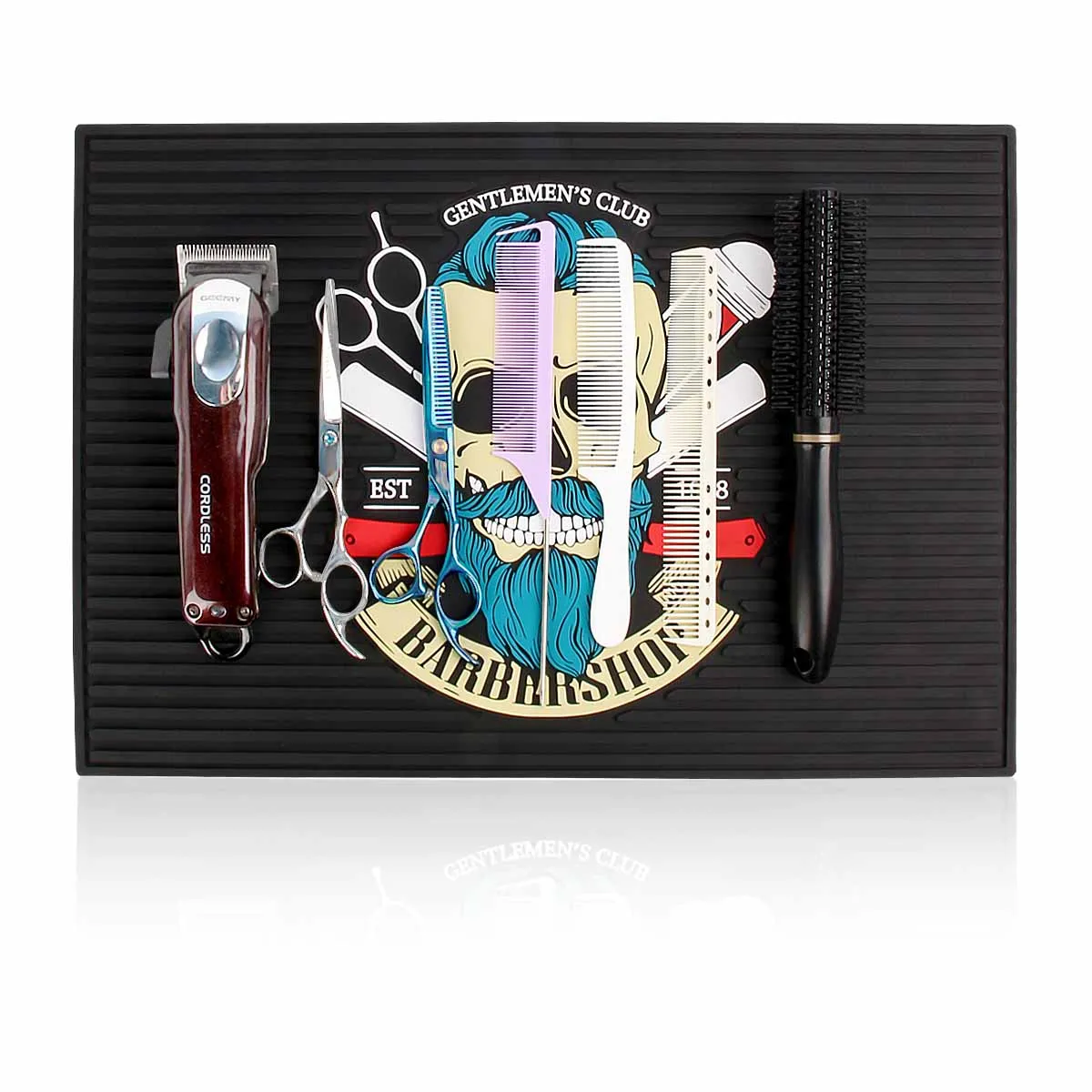 Flexible anti-slip magnetic barber mat scissors comb hairdresser tool pad anti-skid silicone mat for barbershop tool