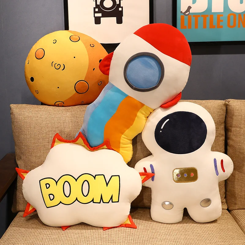 Creative spaceman doll astronaut plush toy rocket shape pillow sofa cushion bomb mars soft plush toys