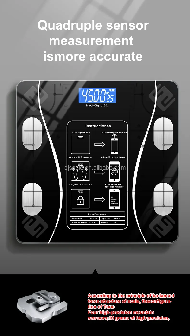 Cost-effective Bluetooth LED Glass Bathroom Human Body Scale Electronic Digital Smart Body Weight Scale with OKOK App