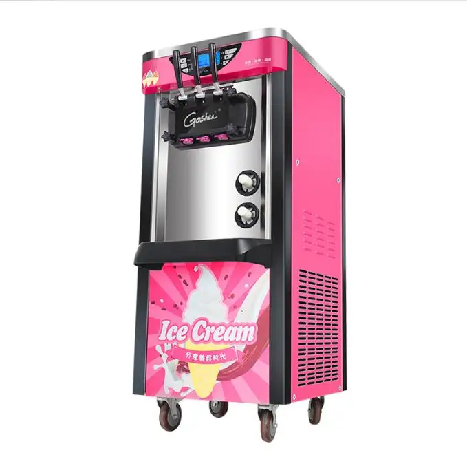 Ice cream machine desktop three colors soft ice cream machine commercial small ice cream machine stainless steel body