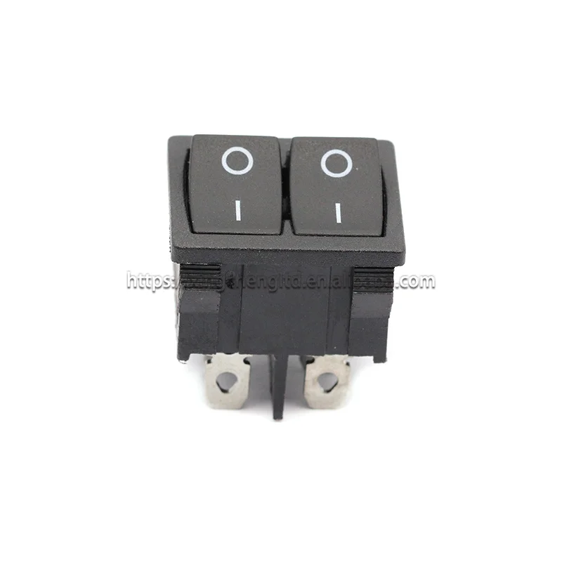 KCD1 21x24mm 6 Pin Dual Rocker Switches 21*24mm Two-Way Switch 2 Position 6A 250V 10A 125VAC ON OFF Black