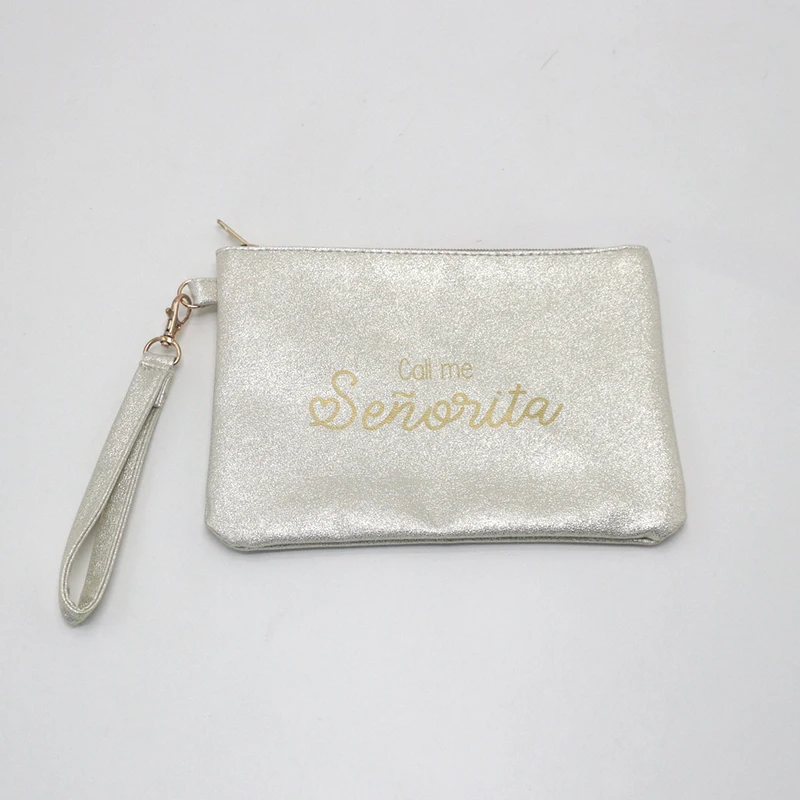 Eco Shiny Leather Cheap Cosmetic Bag Women Makeup Brush Case for Purse Evening Clutch Bag Custom