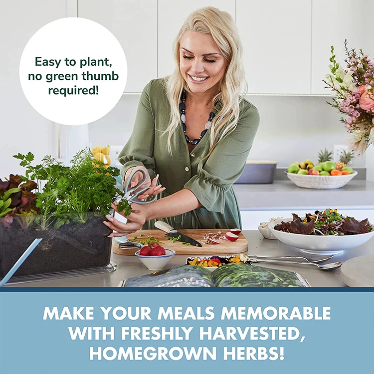 Smart indoor silicon micro natural dry rose herb garden growing starter kit USDA organic herb plant kit