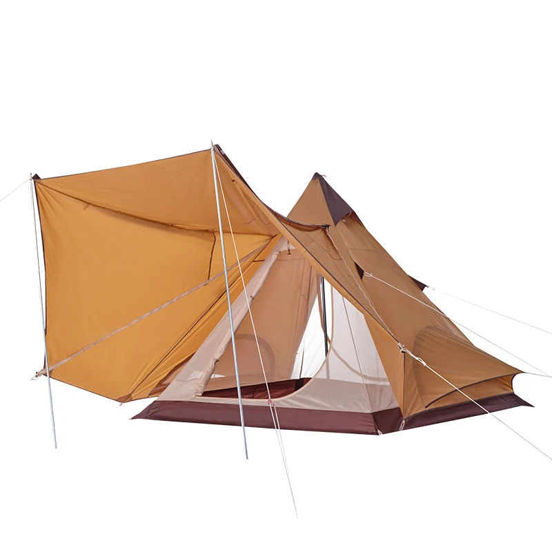 New Style High Quality Large Outdoor 4 Season Family Tipi Tent, Outdoor Ultralight Glamping Pyramid Tente For 2 People