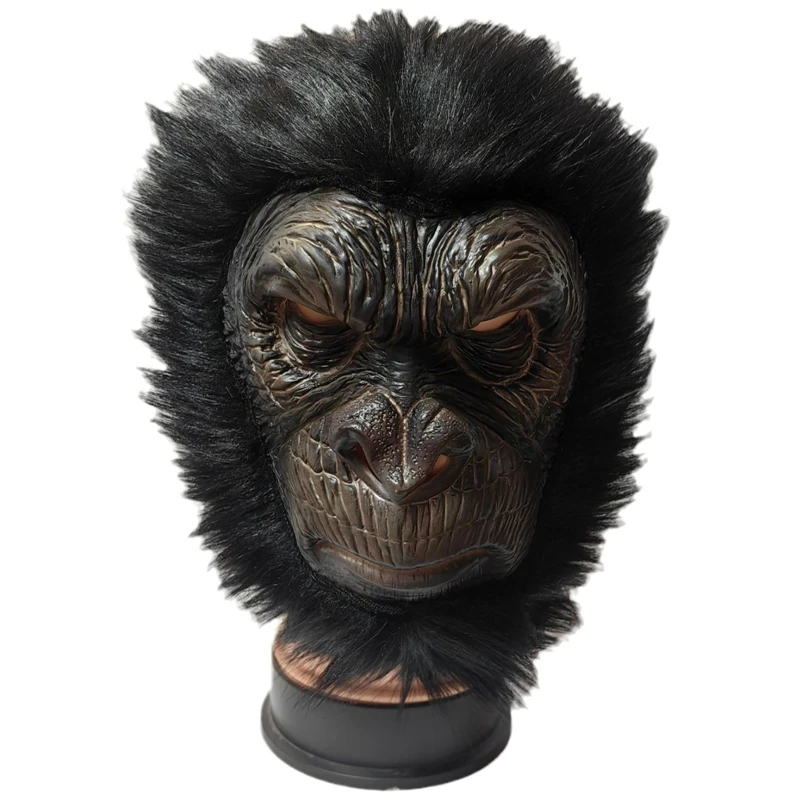 Plush Animal Mask Halloween Masquerade Fun Orangutan Animal Mask Headgear