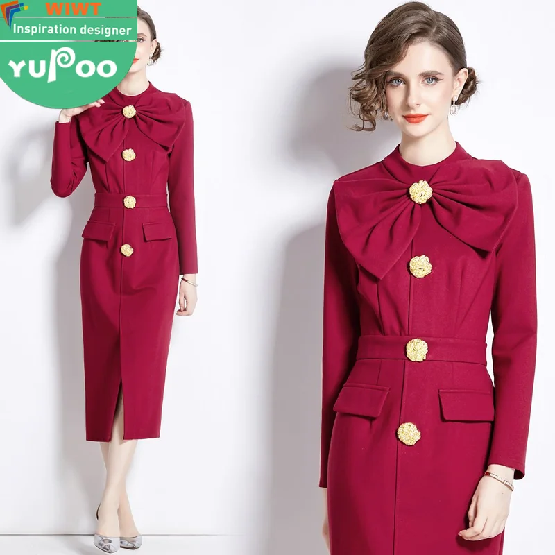 98-1613- Woman Clothes Manufacturer Wholesale Fashion Inspiration Elegant Vintage Lady Floral Evening Casual Dresses