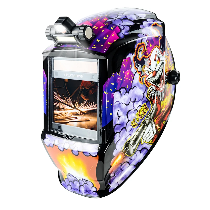 Custom logo auto darkening welding helmet with dual LCD display/ OEM ODM/ Chameleon for welding casco de soldar