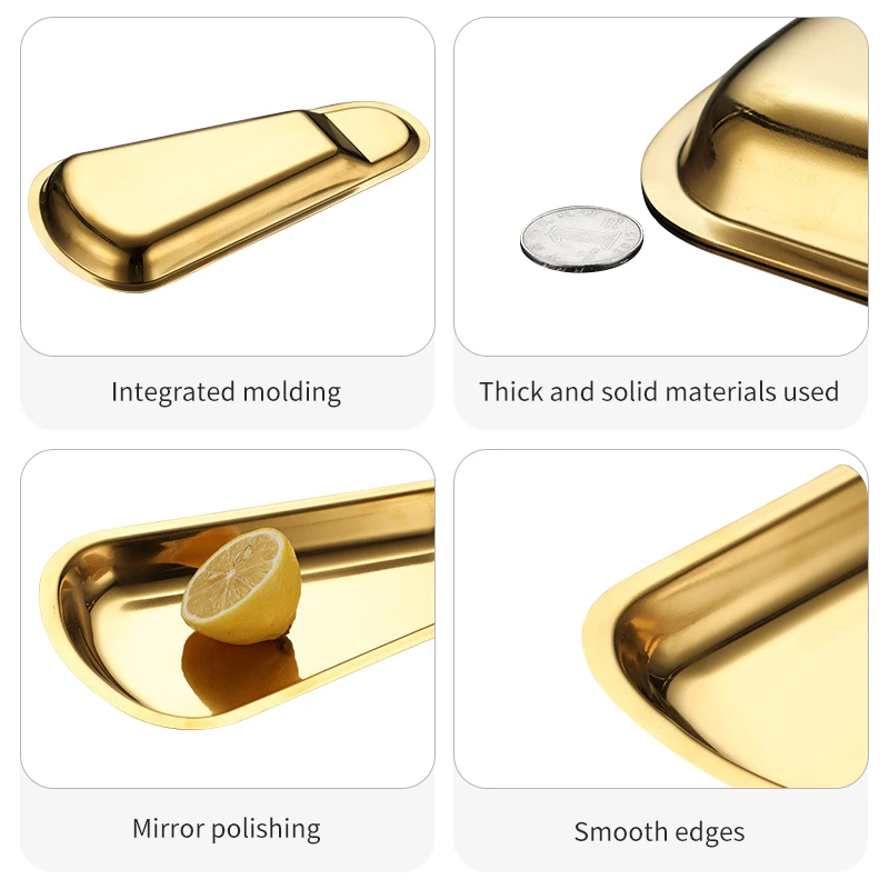 New Arrivals Stainless Steel Kitchen Utensil Rest Dish Silver Gold Spoon Rests Tableware Placing Cooking Utensils Rests Holder
