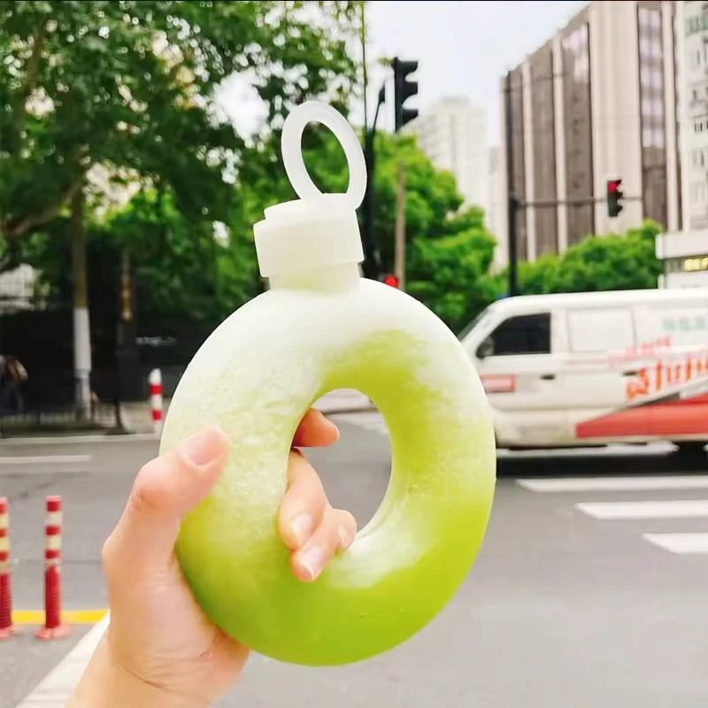 16oz 500ml HIgh Temperature Resistance PP Plastic BPA FREE Juice Bottle Custom donut shaped