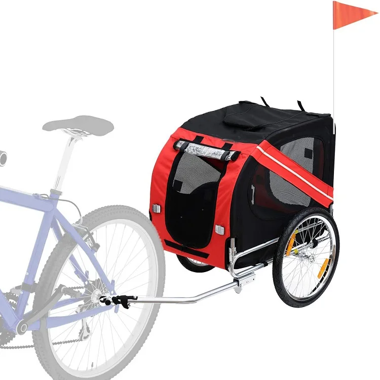Foldable 2-in-1 Pet carrier Universal Bicycle Coupler Adjustable Dog Bike cargo Trailer and Stroller with Suspension