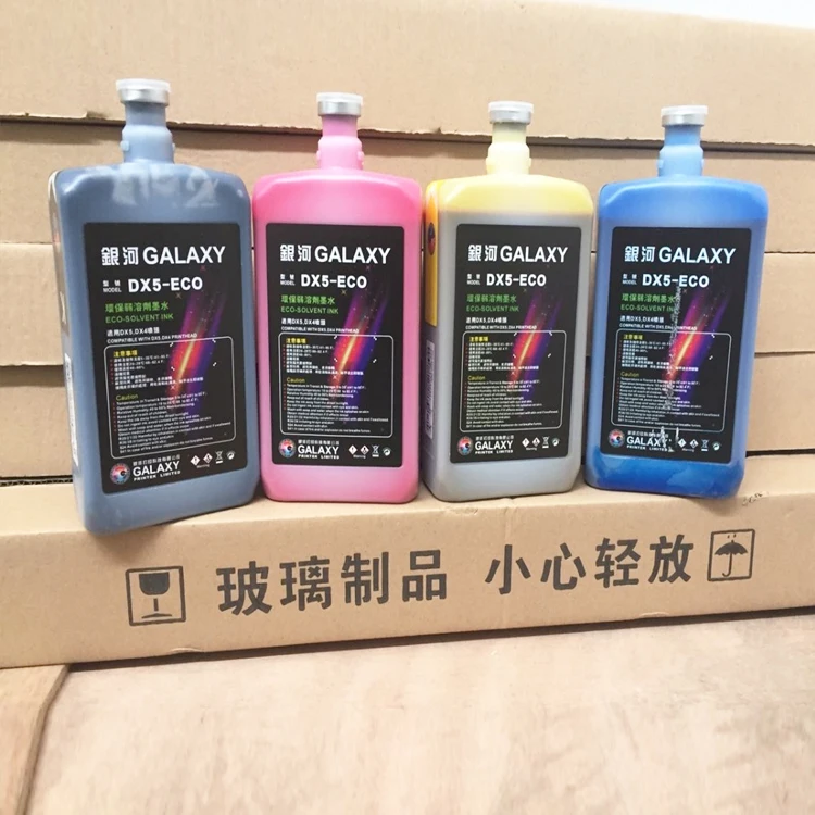 1 2 Liter 2 Years Premium Cheap Large Format Ecosolvent Eco Solvent Digital Printing Ink For Similarity 100% Galaxy Dx5 Xp600