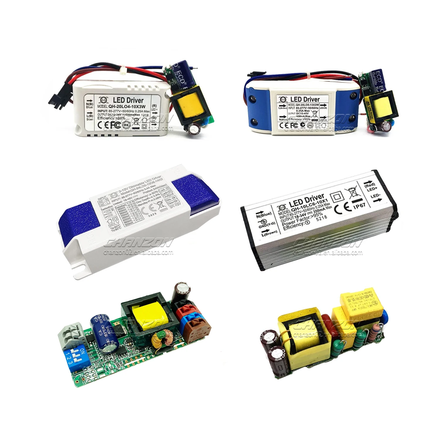 Диммируемый светодиодный драйвер с постоянным током Triac Dali 0-10v 1W 5W 10W 20W 30W 36W 50W 100W 300mA 420mA 600mA 830mA 900mA 1500mA 3000mA