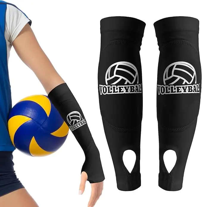 Volleyball Training Equipment Arm Sleeves Passing Hitting Forearm Sleeves Wrist Guard With Protection Pads And Thumb Hole