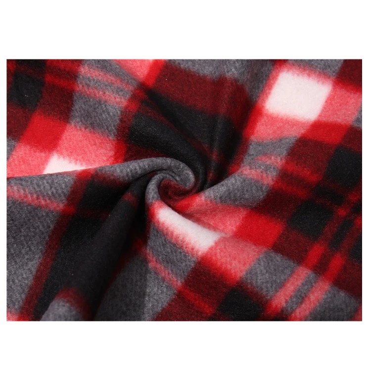 Custom 100% Polyester Plaid Throw Blanket Printed Polar Fleece Blanket For Sofa
