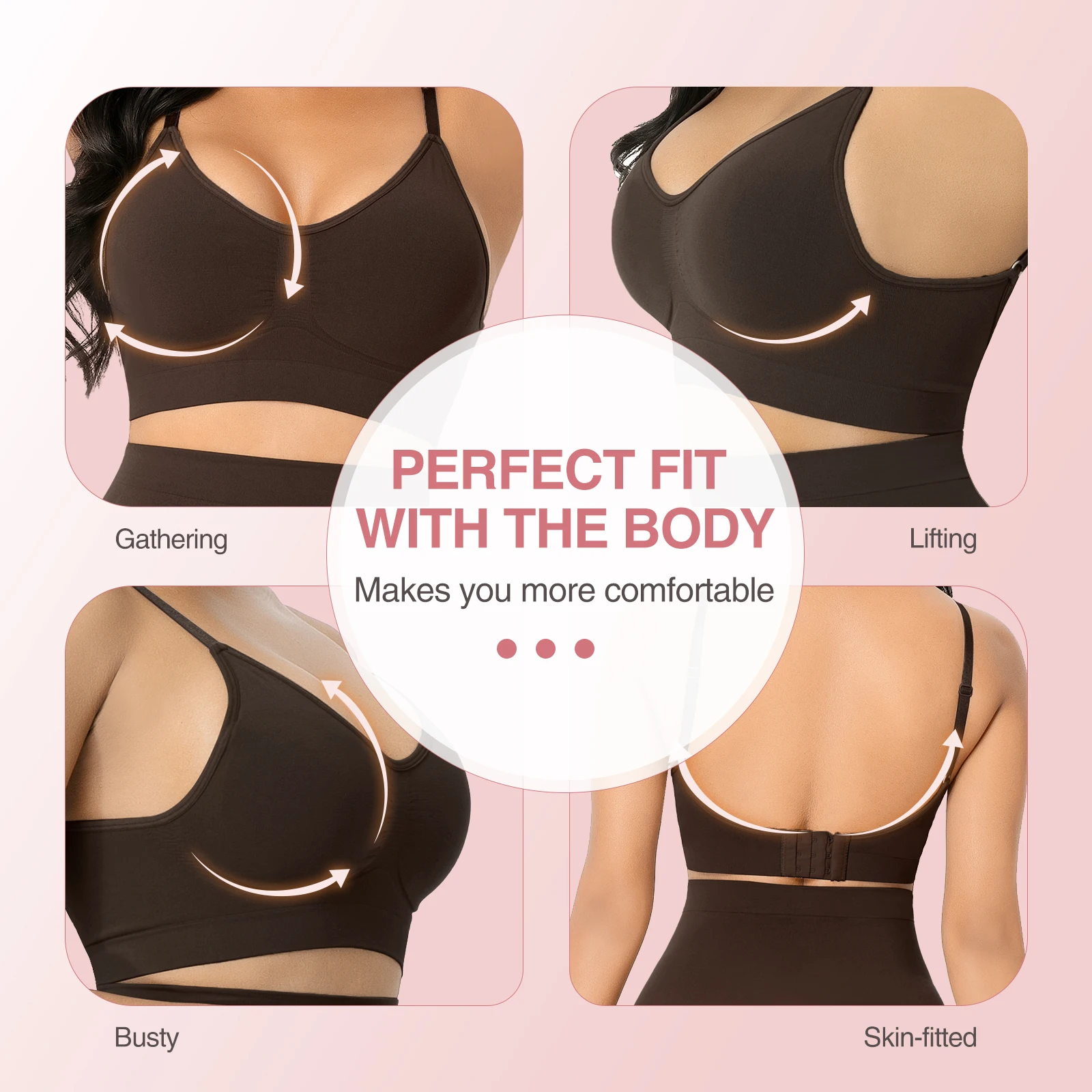 HOT SALE Dropshipping Custom Plus Size Slimming Backless Seamless Body Shaper Bra Shapewear Set Butt Lifter Shapewear For Women