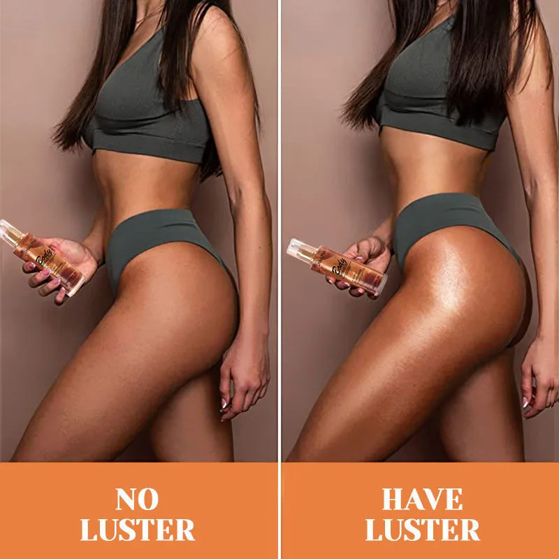 OEM/ODM Private Label Vegan Tanning Oil Glow Liquid Illuminator Makeup Shimmer Body Oil Organic Shimmering Oil