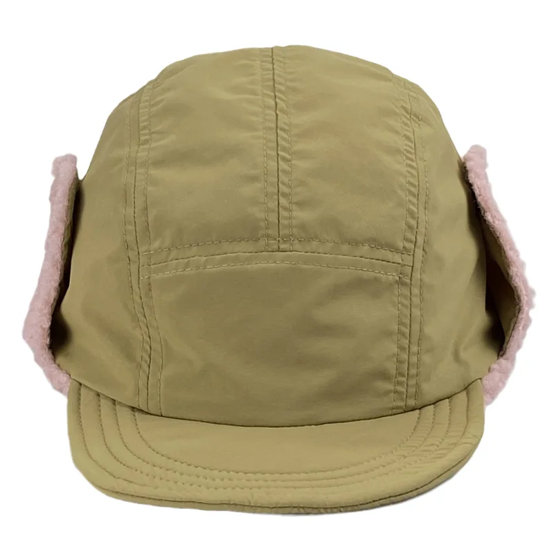 Winter Lamb Wool Aviator Hat for Women Outdoor Travel Cycling Plus Velvet Cold Protection Warm Ear Protector Hat