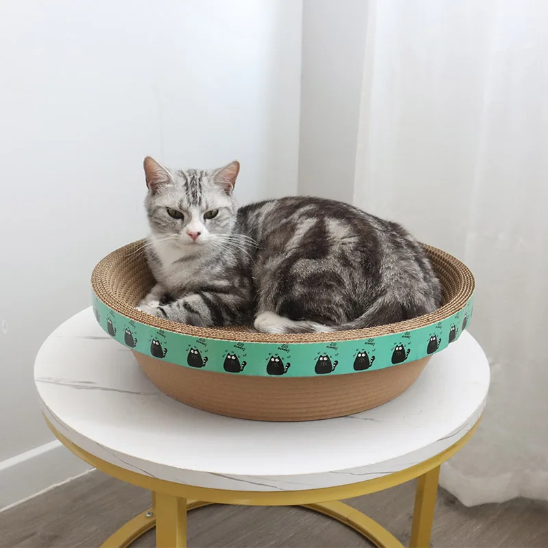 Оптовая продажа Интерактивная гофрированная бумага кошачье дерево 4 размера 3 вида цветов кровать и принадлежности для кошек собак картонная упаковка