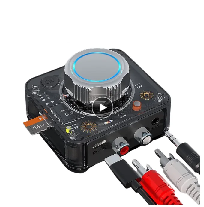BT 5.0 Audio Receiver 3D Stereo Music Wireless Adapter TF Card RCA 3.5mm 3.5 AUX Jack  Car kit Wired Speaker Headphone