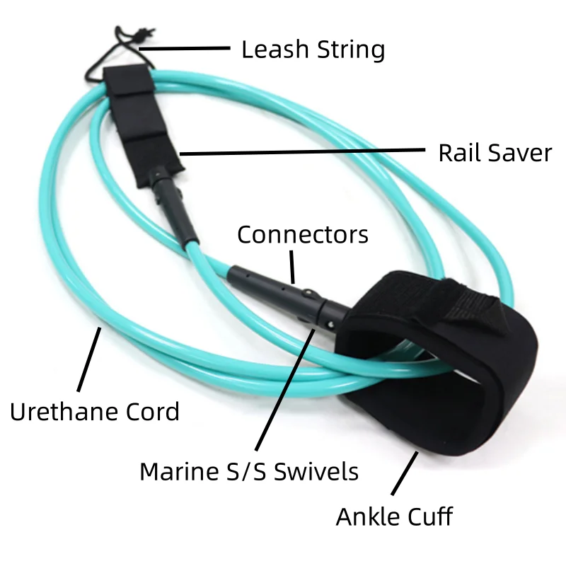 Wholesale Price Durable Straight Surf Leash New Series Customized Leg Rope Surfing Accessories