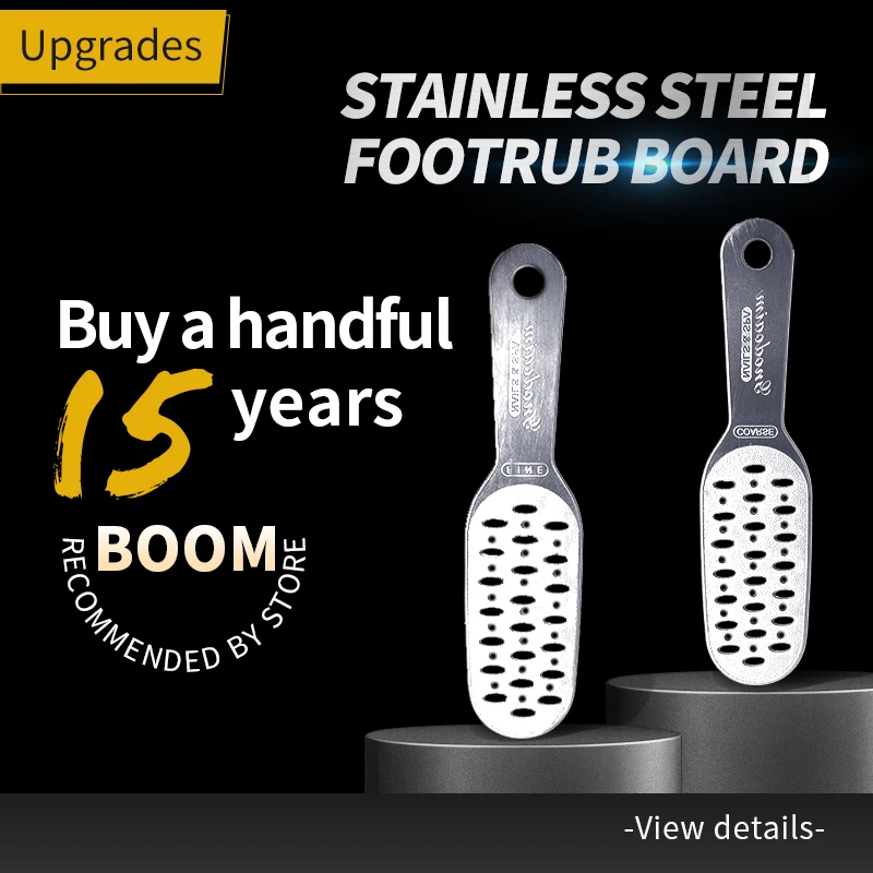 Professional pedicure tool double side nickel feet dead skin remover stainless steel foot grinder rasp foot file