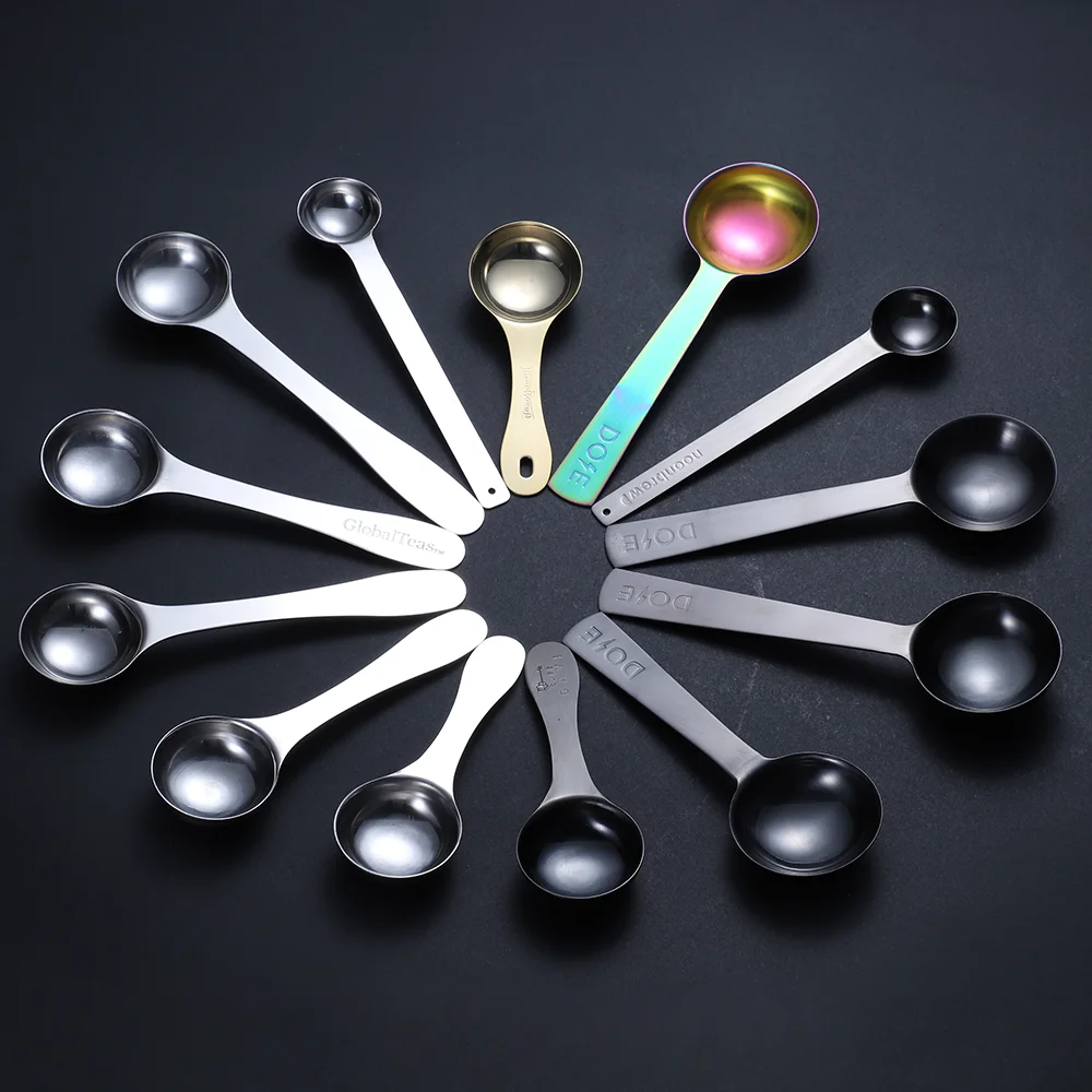 Food grade 20ml black measuring scoop matte stainless steel measuring spoon use for kitchen