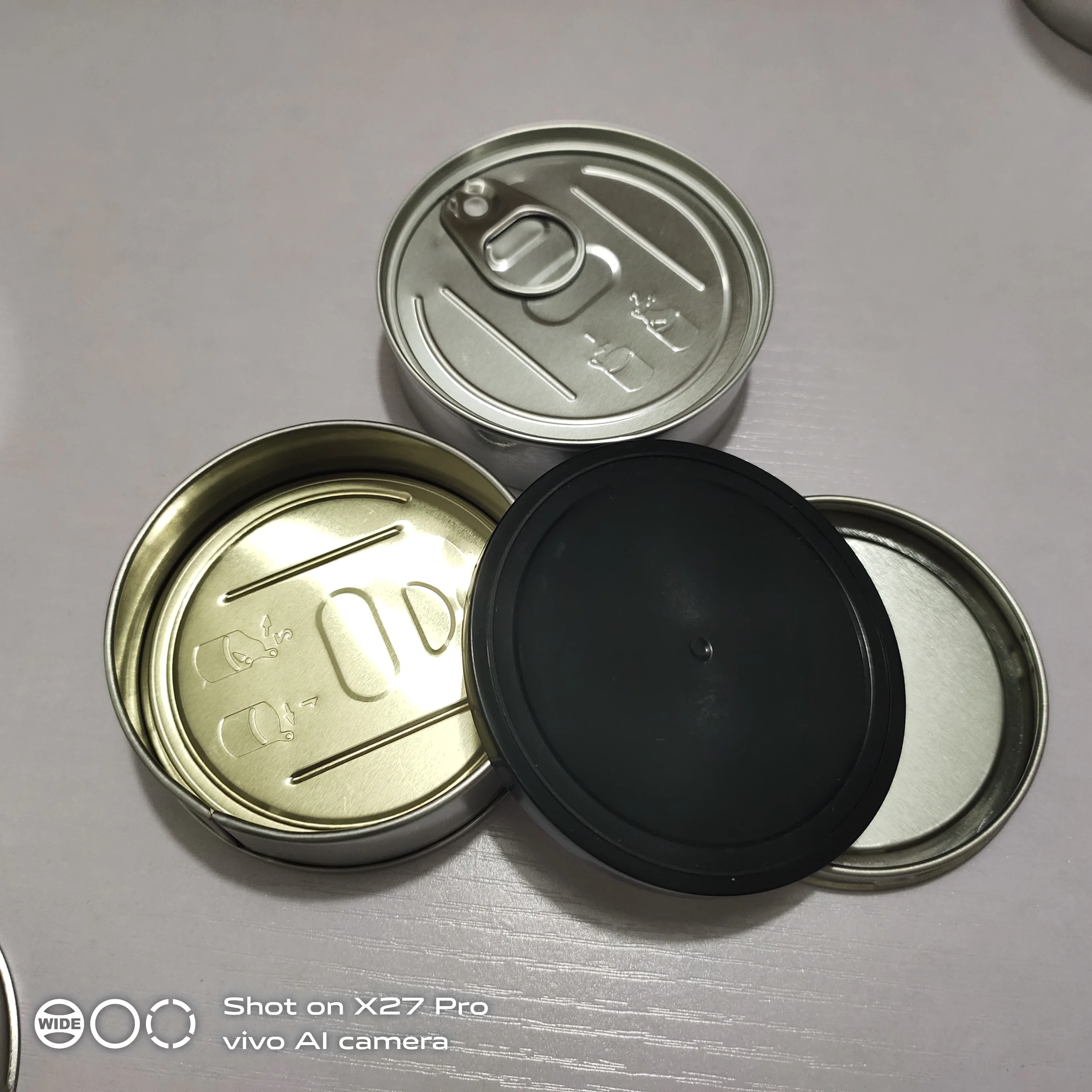 
best factory price for 3.5g/7g press tin cans-push bottom in pressitin cali tin tuna cans and custom labels 