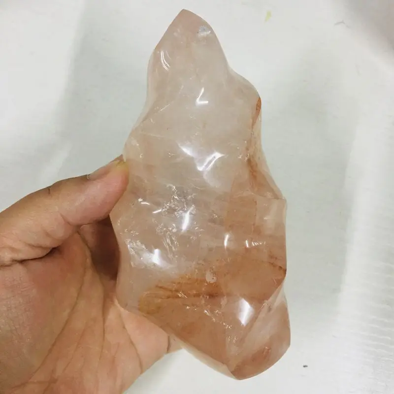 Natural red fire quartz hematoid crystal flame Golden Healer Crystal Quartz Flame for cheap wholesale