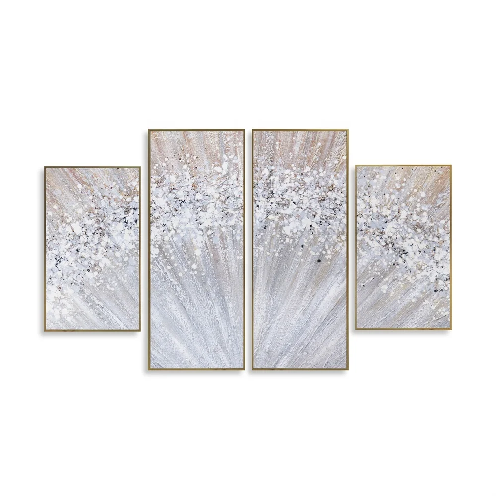Modern Large 4 Panel Texture Wall Art Artworks abstract art hand painted canvas oil painting