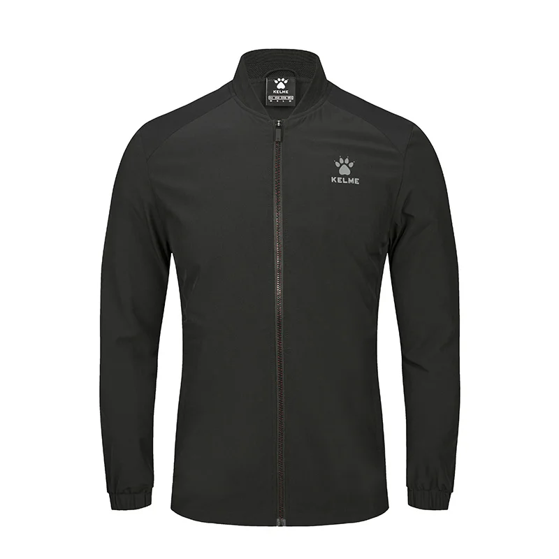 KELME Custom full zipper adult sports football training knitted jacket long sleeve jacket for soccer team training jacket