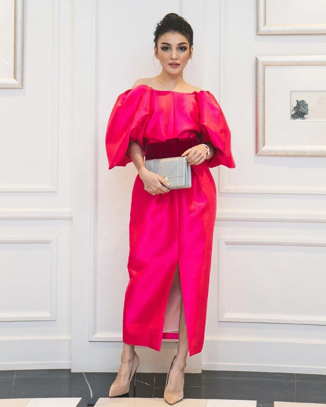 2-Tones color Mikado fabric for strctured designs